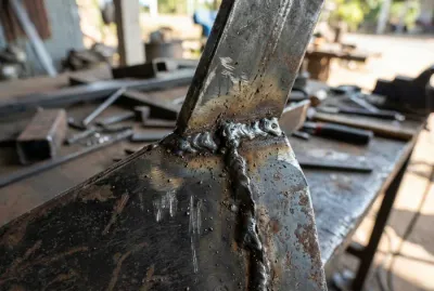 Gros plan d'un butoir de motoculteur artisanal