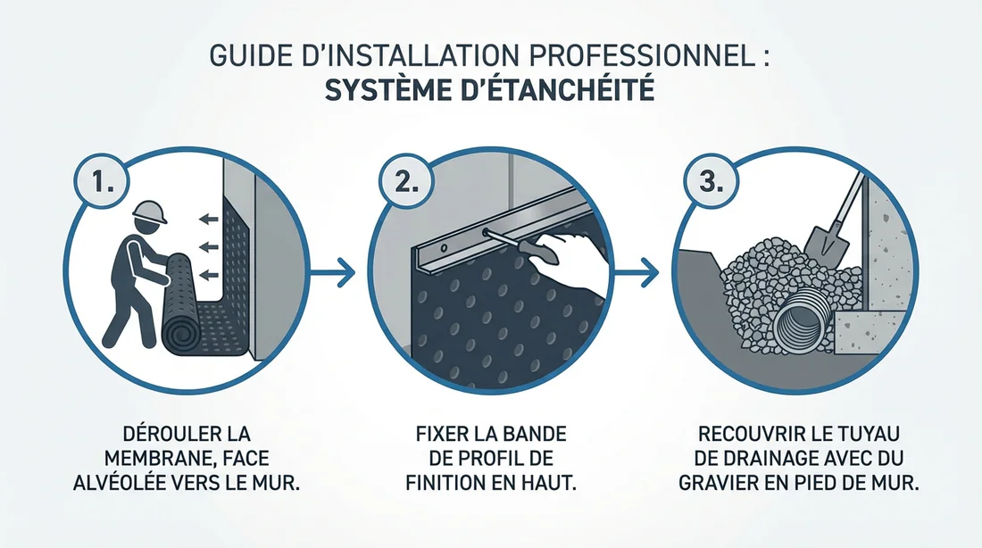Infographie résumant les trois étapes clés pour poser correctement un Delta MS.