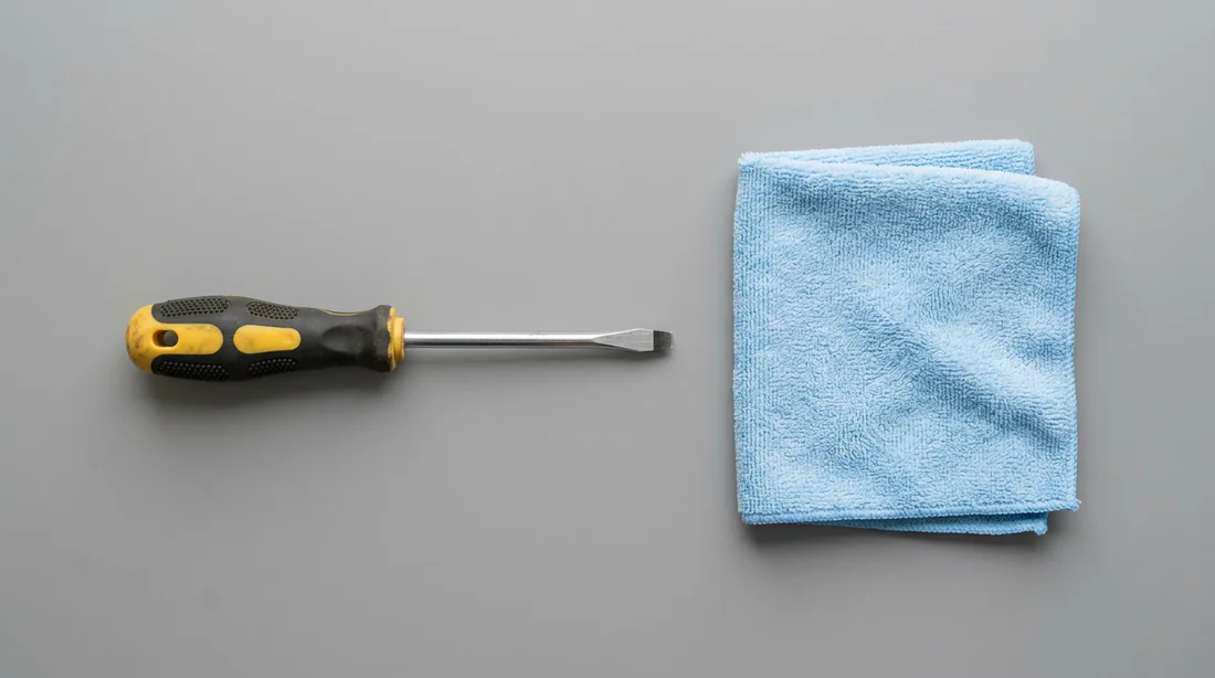 Détail de l'emplacement du tournevis pour déclipser le capot Aldes.