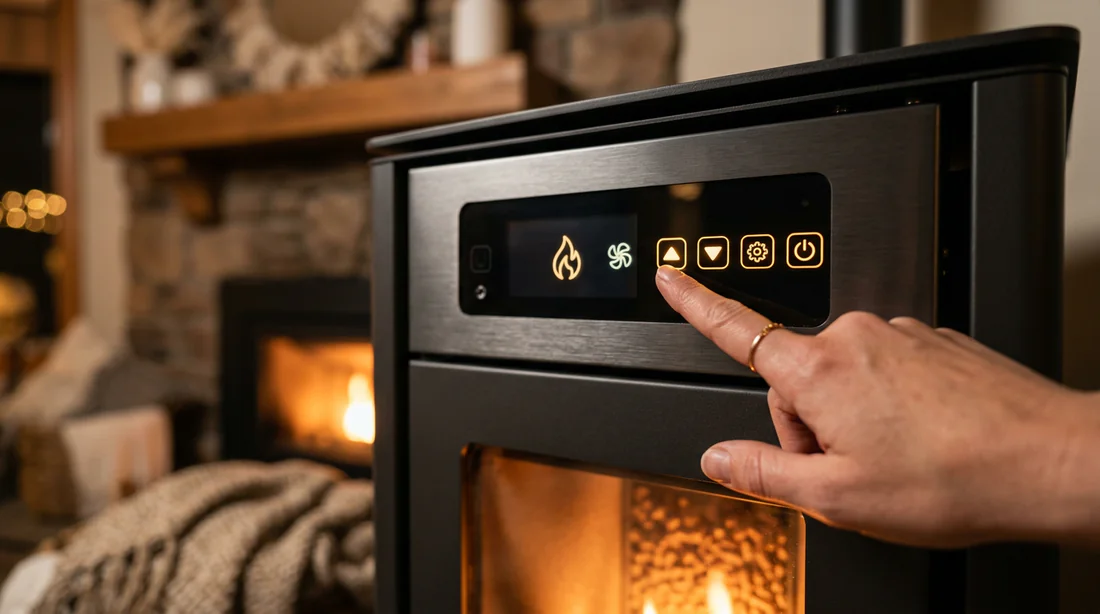 Composants électroniques et capteurs internes d'un poêle à granulés