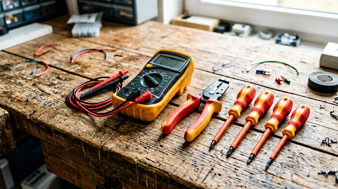 Utilisation d'un multimètre pour tester la continuité d'un interrupteur.